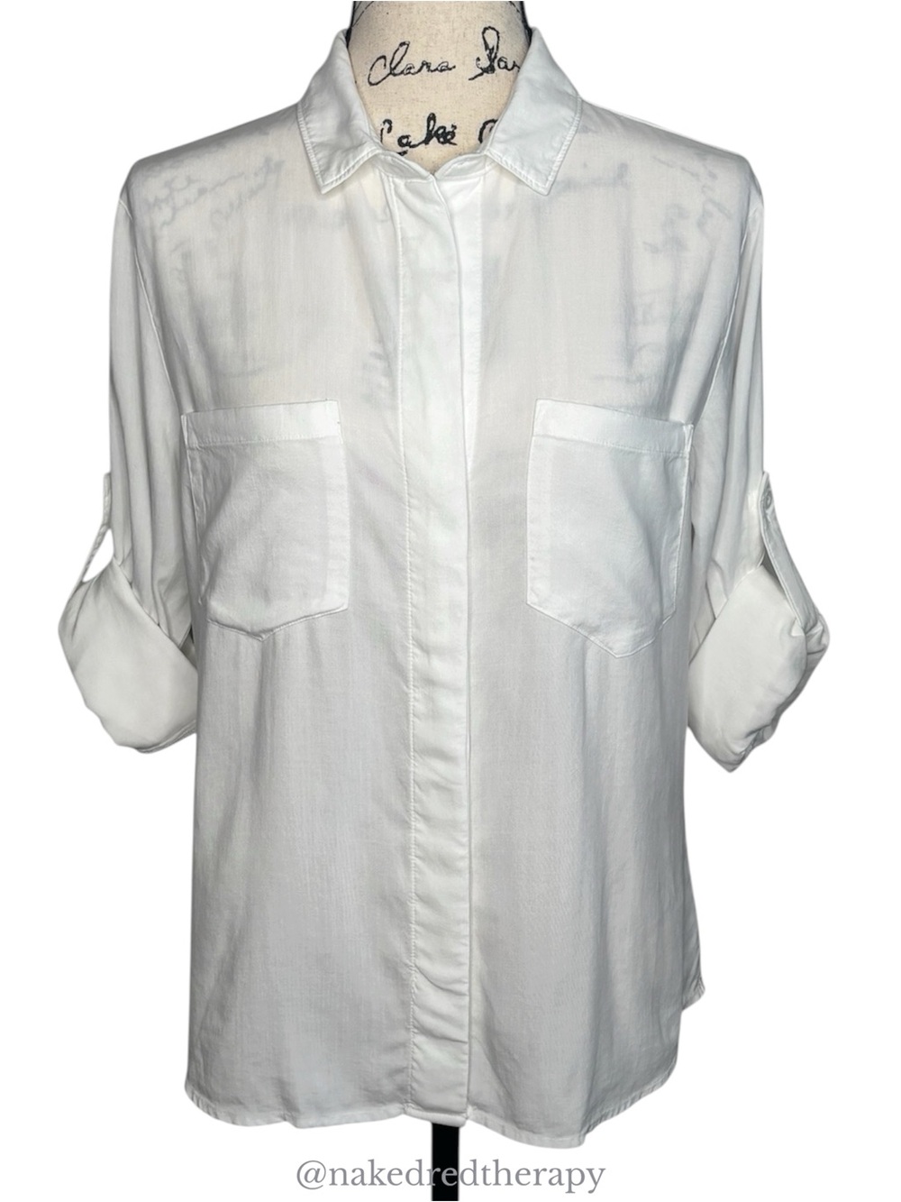 NWOT - Bella Dahl Split Back Button Down White 100% TENCEL Lyocell | Women Small